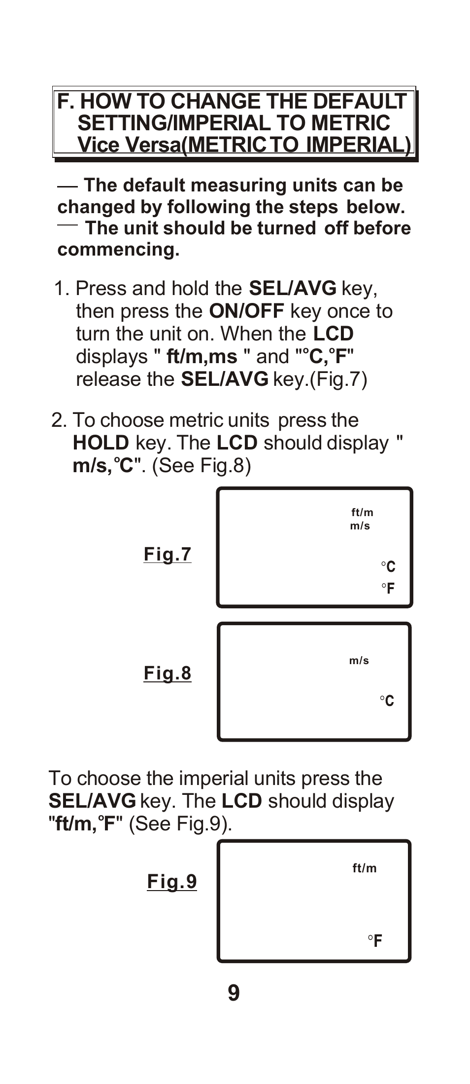 M/s, c ". (see fig.8), Ft/m, f " (see fig.9) | Dwyer 8901 User Manual | Page 10 / 20