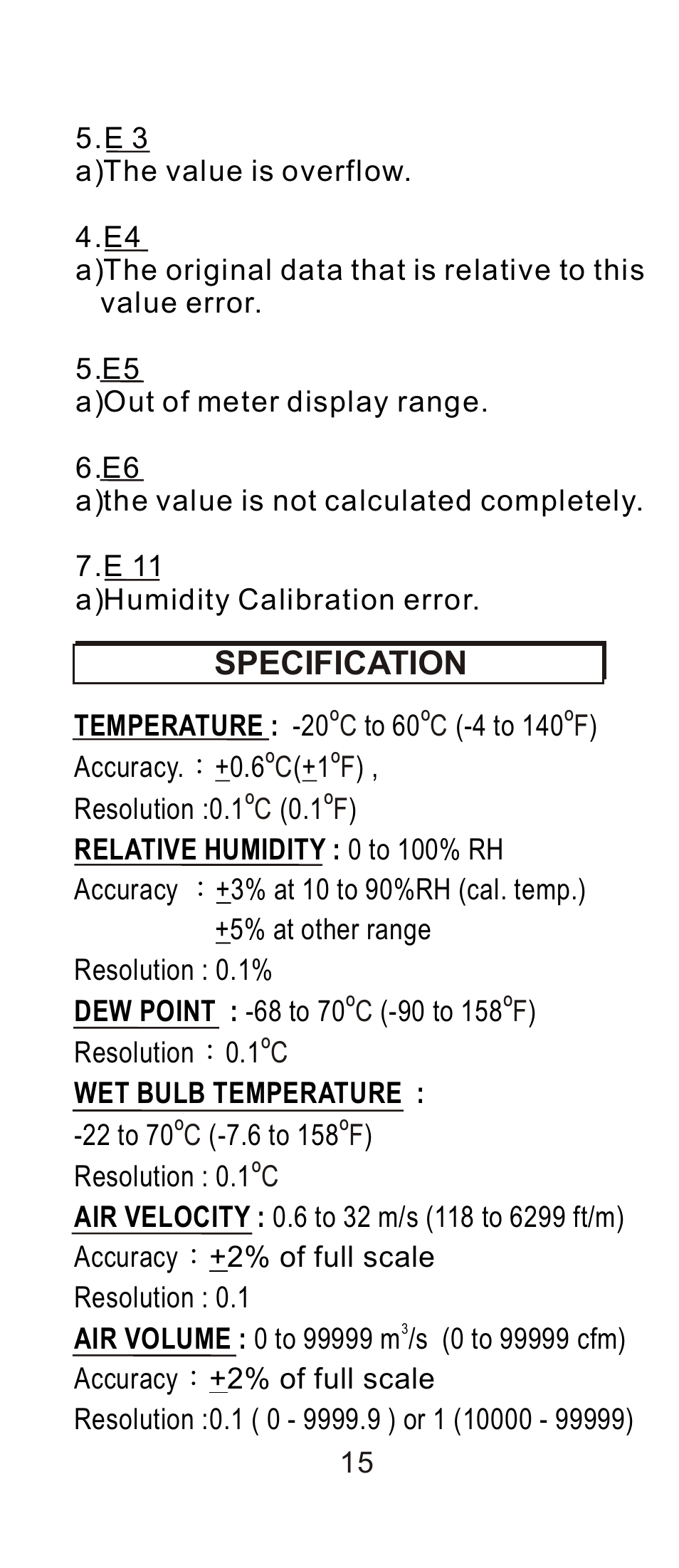 Specification | Dwyer 8912 User Manual | Page 16 / 20