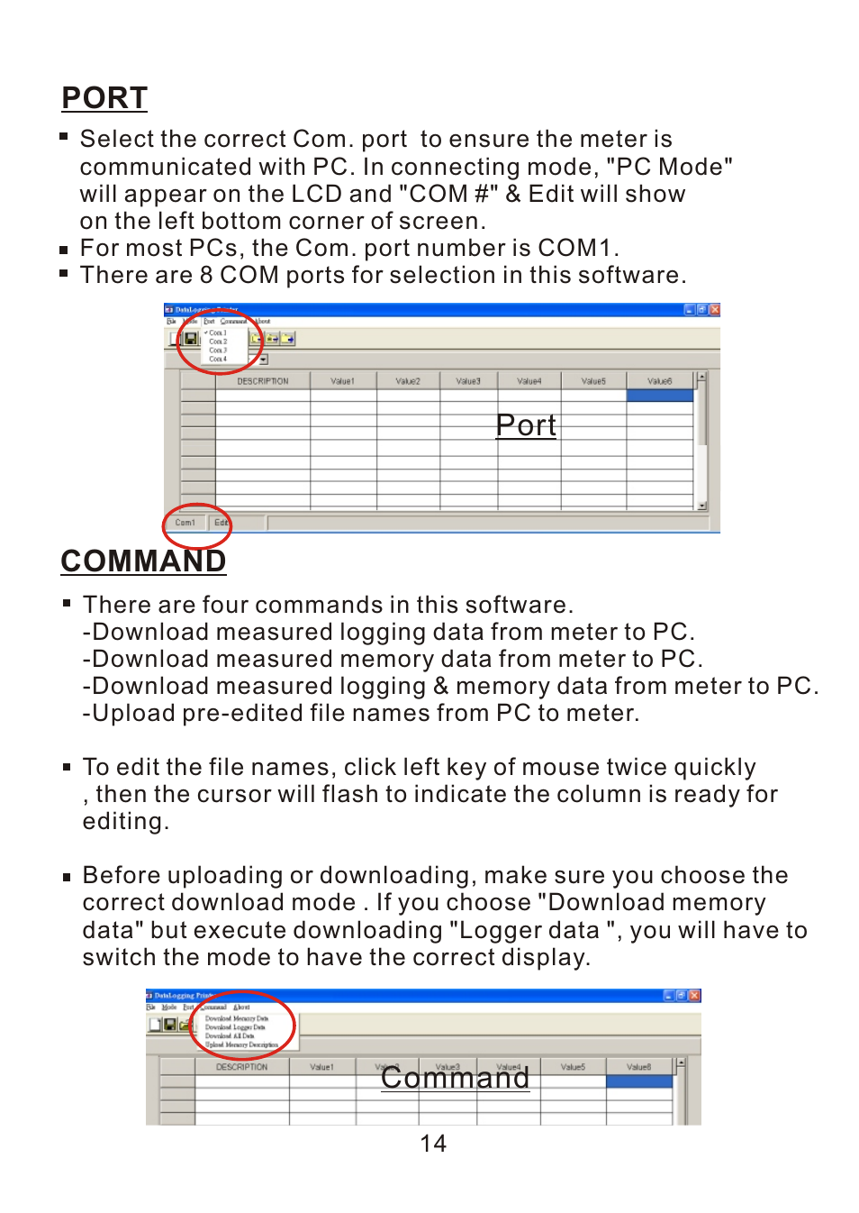 Command, Port | Dwyer 9671 User Manual | Page 16 / 19