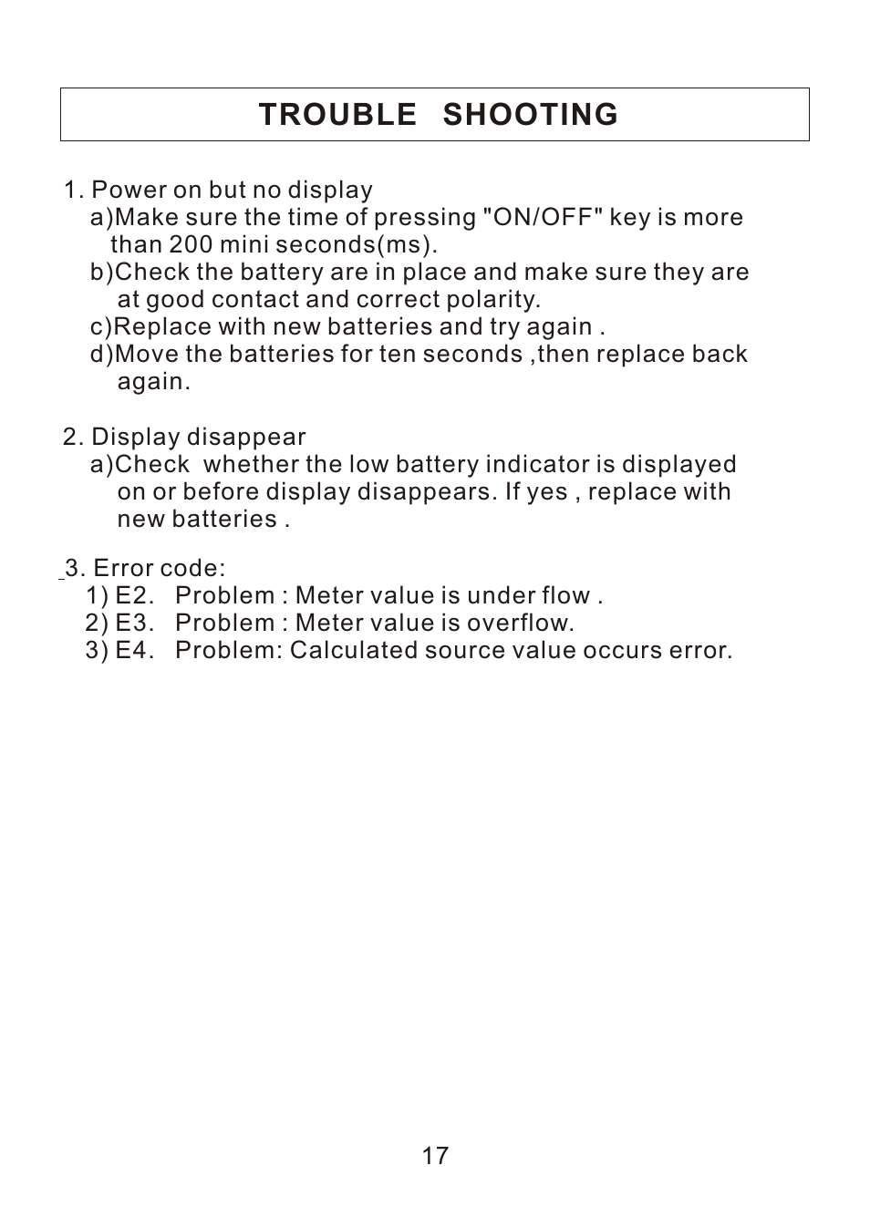 頁面 19, Trouble shooting | Dwyer 9671 User Manual | Page 19 / 19