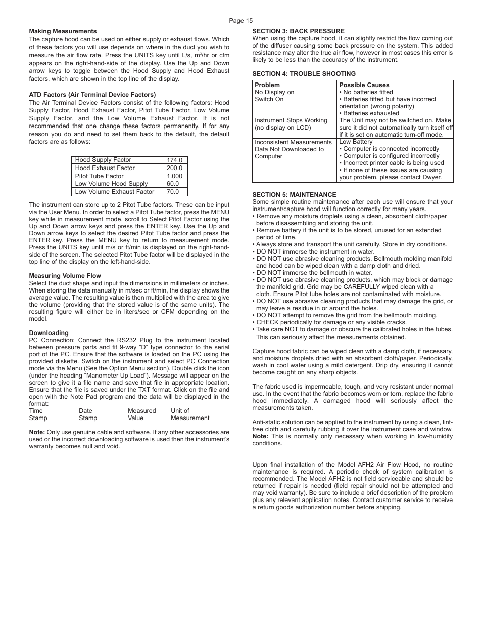 Dwyer AFH2 User Manual | Page 15 / 16
