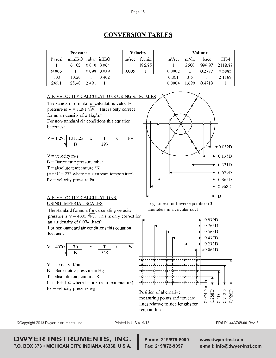 Dwyer instruments, inc | Dwyer AFH2 User Manual | Page 16 / 16