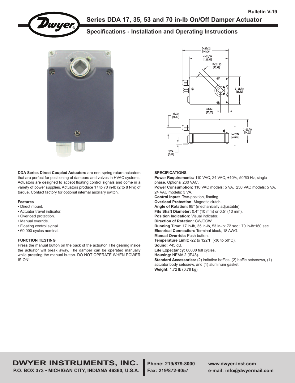 Dwyer DDA User Manual | 2 pages