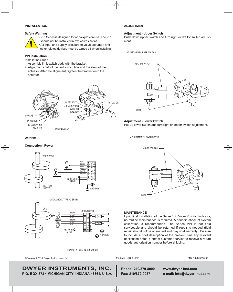 Dwyer instruments, inc | Dwyer VPI User Manual | Page 2 / 2