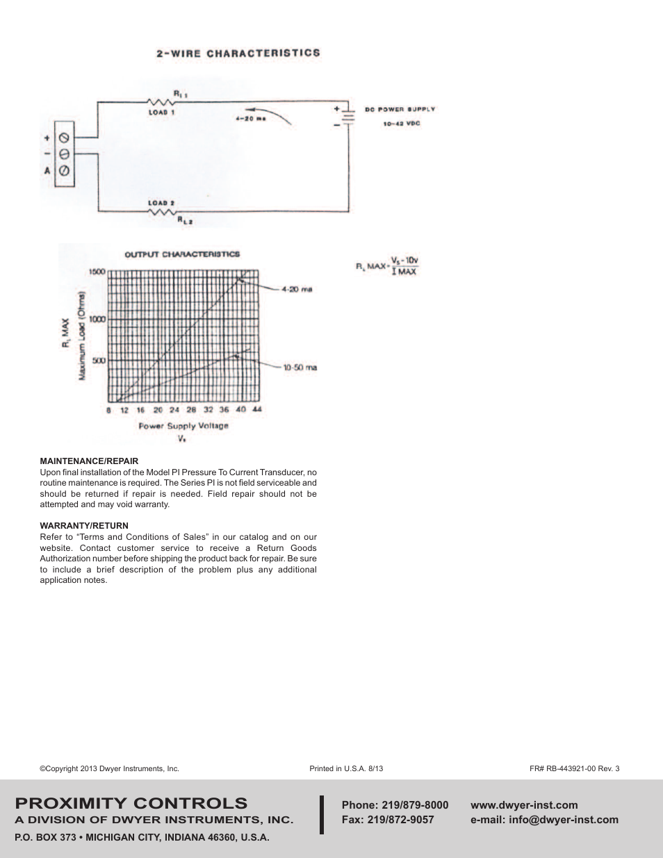 Proximity controls | Dwyer PI User Manual | Page 2 / 2