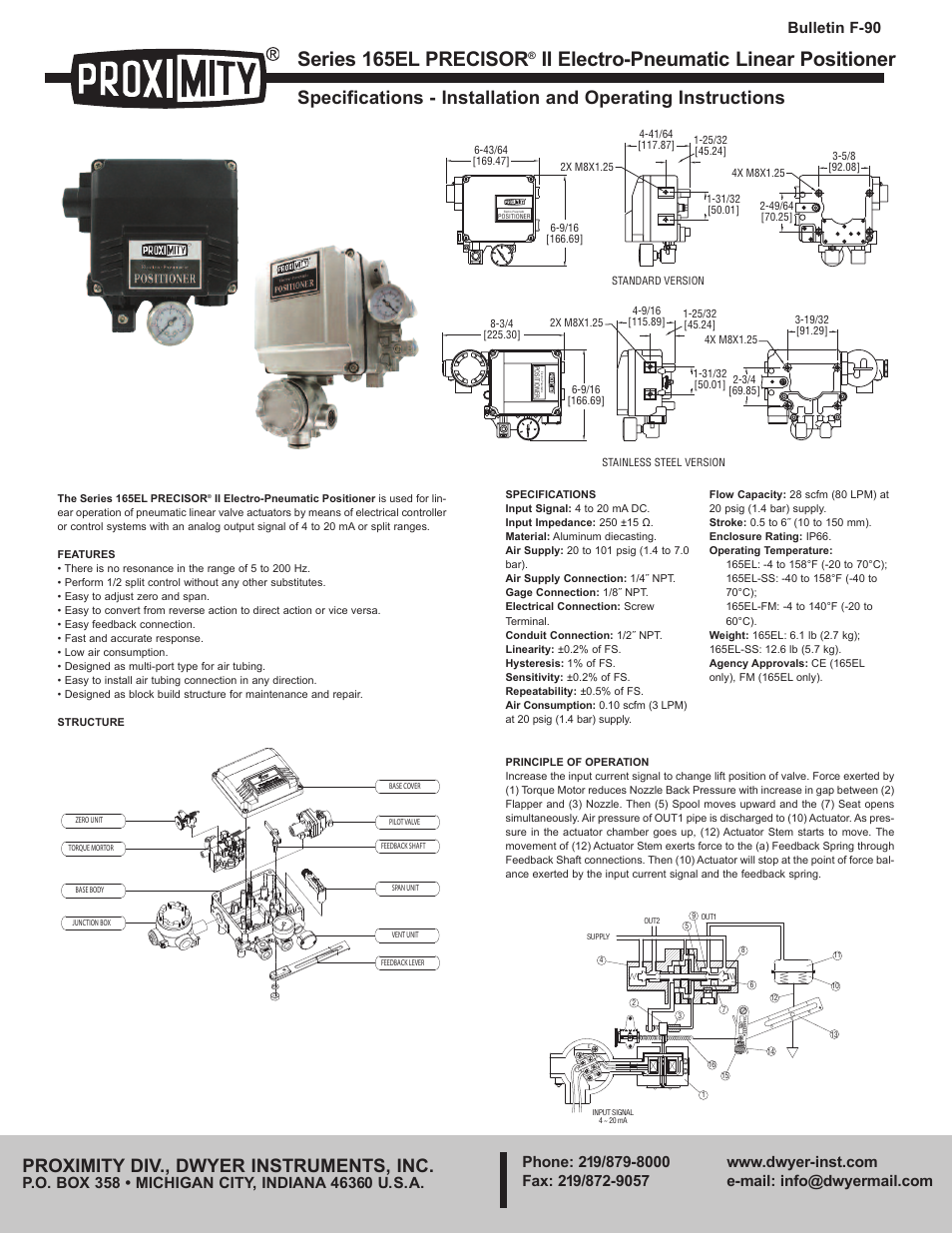 Dwyer 165EL User Manual | 4 pages