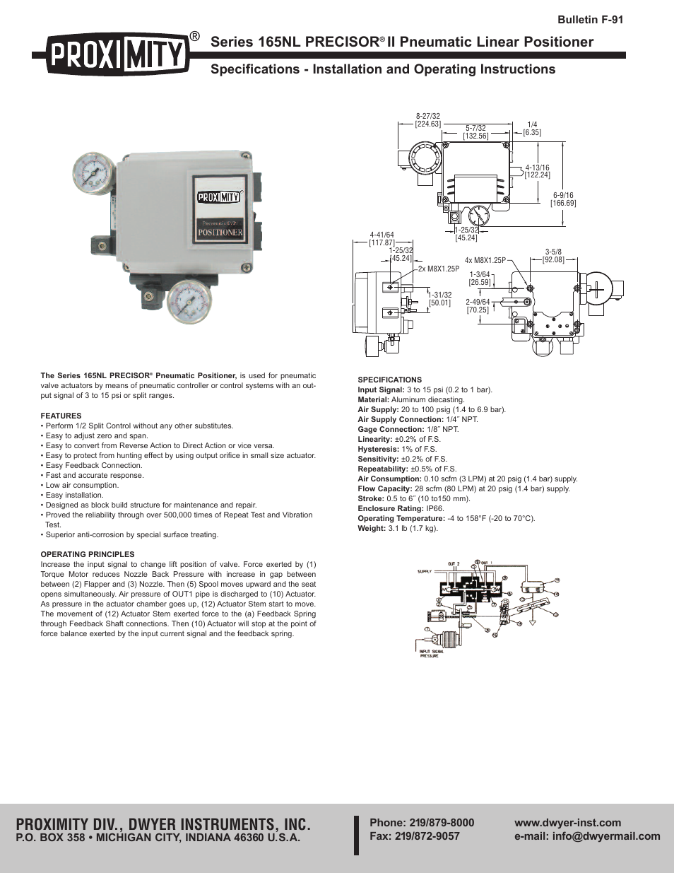 Dwyer 165NL User Manual | 2 pages