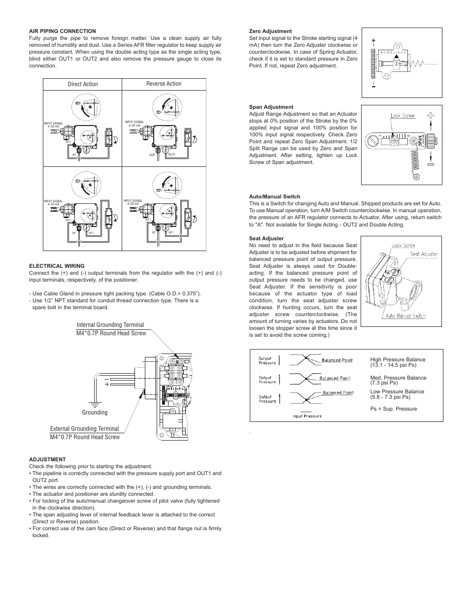 Out 2 sup. o ut 2 sup. o ut 2 sup. o ut 2 sup, Direct action reverse action | Dwyer 265ER User Manual | Page 3 / 4