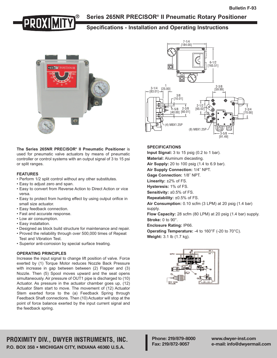 Dwyer 265NR User Manual | 2 pages