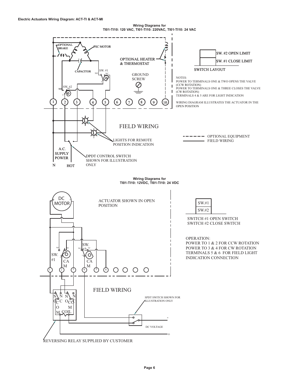 Field wiring, Dc motor | Dwyer WE01 User Manual | Page 6 / 10