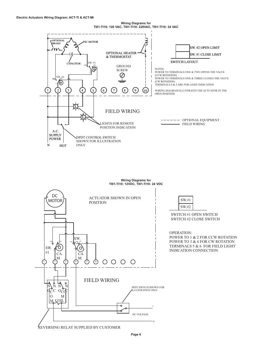 Field wiring, Dc motor | Dwyer ACT User Manual | Page 6 / 10