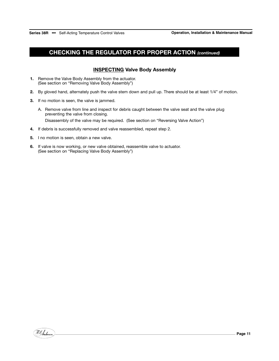 Checking the regulator for proper action | Dwyer 38R User Manual | Page 11 / 24