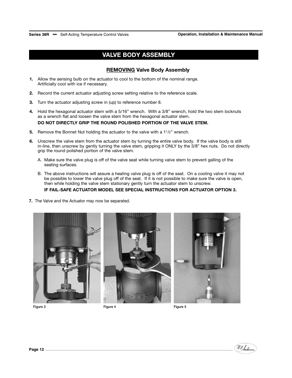 Valve body assembly, Removing valve body assembly | Dwyer 38R User Manual | Page 12 / 24