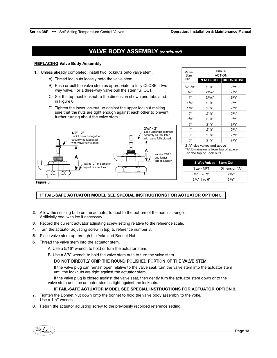 Valve body assembly, Continued) | Dwyer 38R User Manual | Page 13 / 24