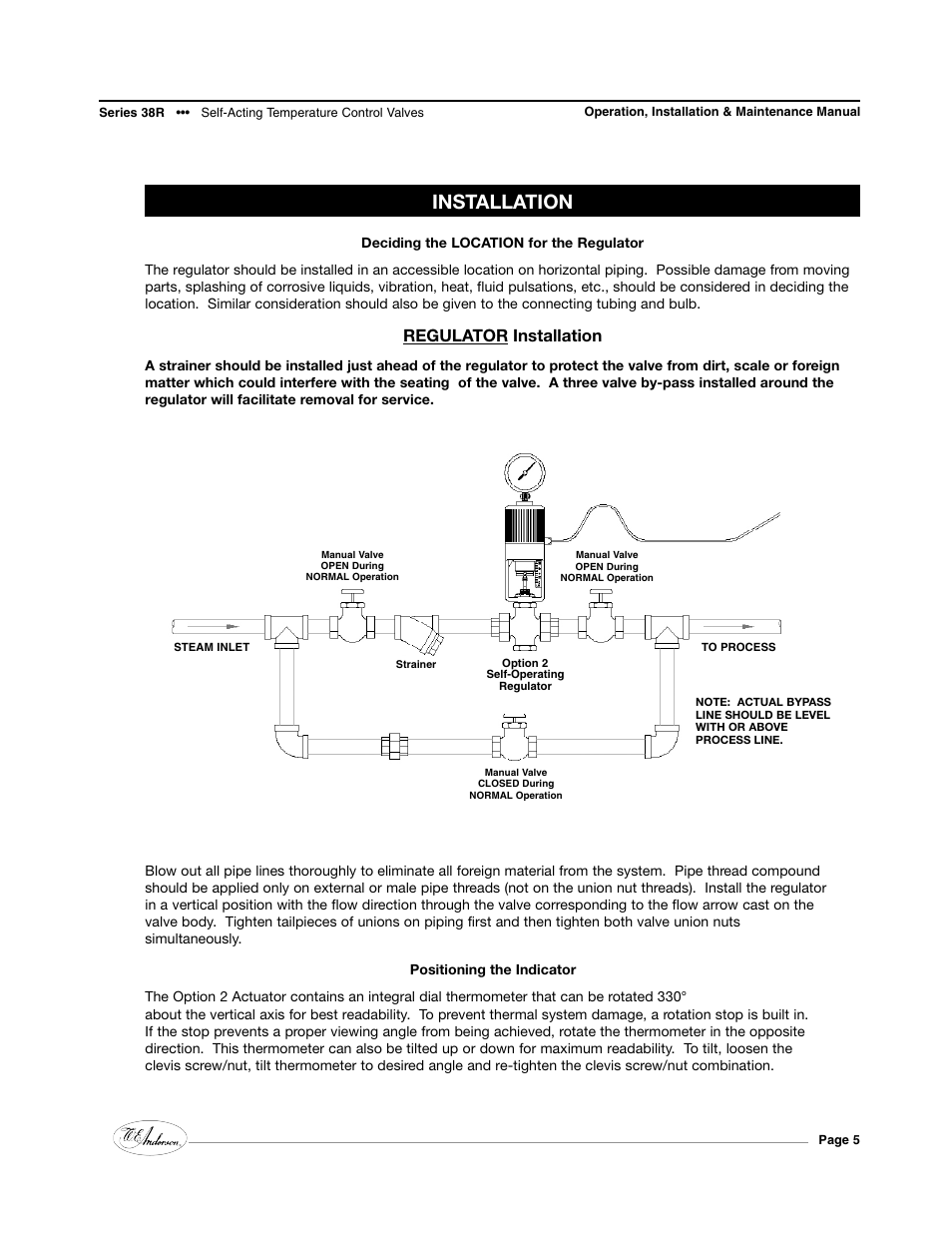 Installation, Regulator installation | Dwyer 38R User Manual | Page 5 / 24