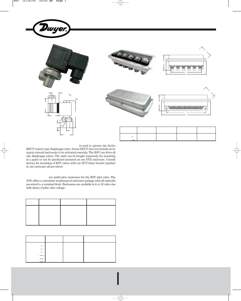 Dwyer SVE User Manual | 2 pages