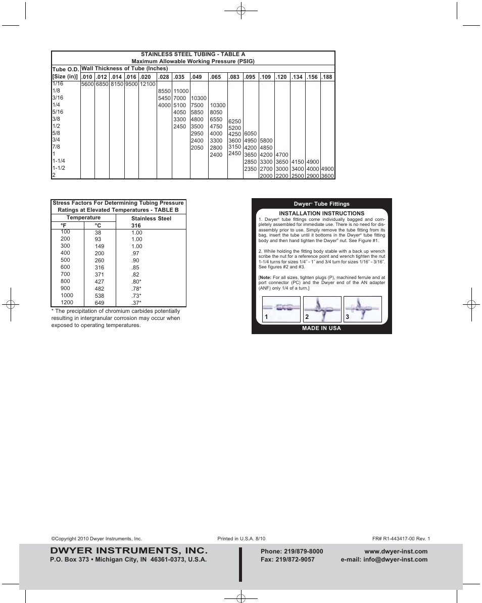 Dwyer instruments, inc | Dwyer A-1000 User Manual | Page 2 / 2