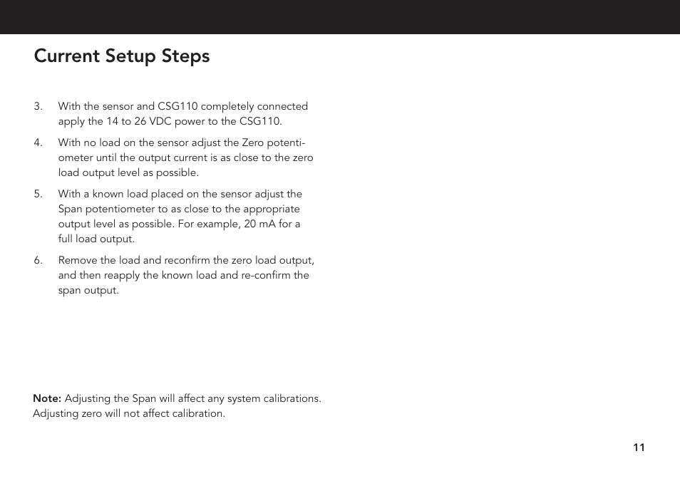 Current setup steps | FUTEK CSG110 (JM-2A / JM-2AD)-Series User Manual | Page 11 / 24