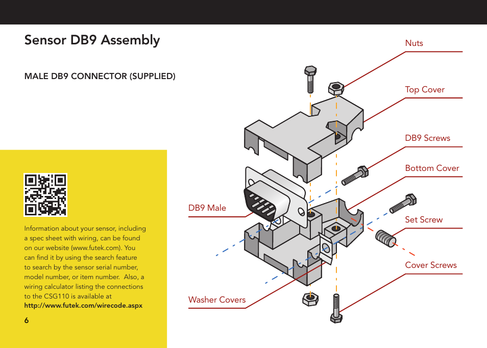 Sensor db9 assembly | FUTEK CSG110 (JM-2A / JM-2AD)-Series User Manual | Page 6 / 24