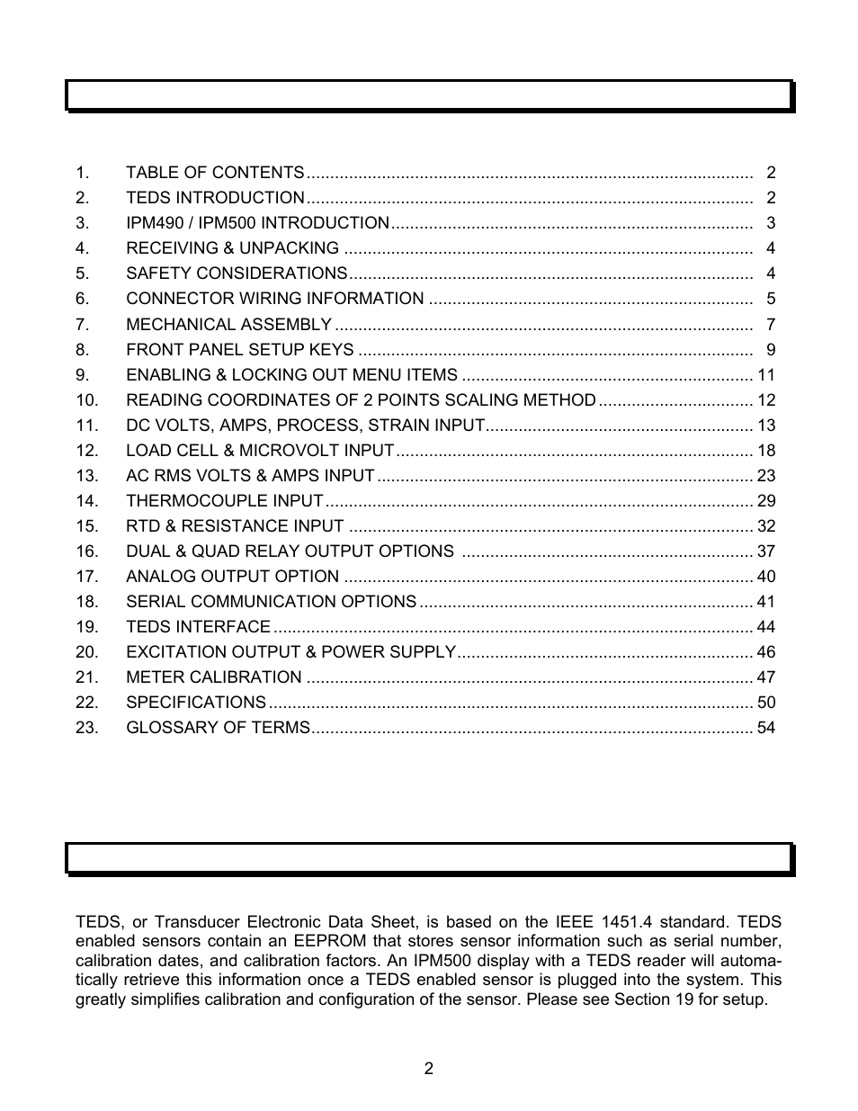 FUTEK IPM500 (D500) Digital Display User Manual | Page 2 / 56