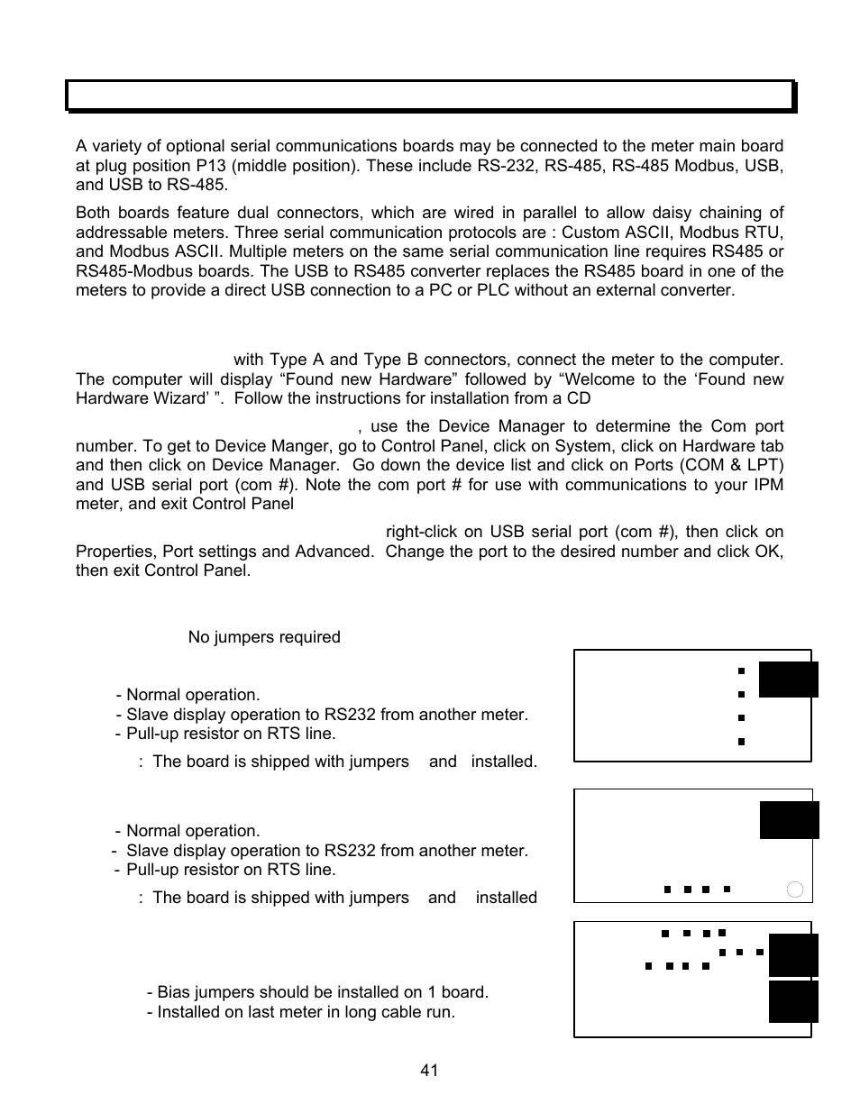 Serial communication options | FUTEK IPM500 (D500) Digital Display User Manual | Page 41 / 56