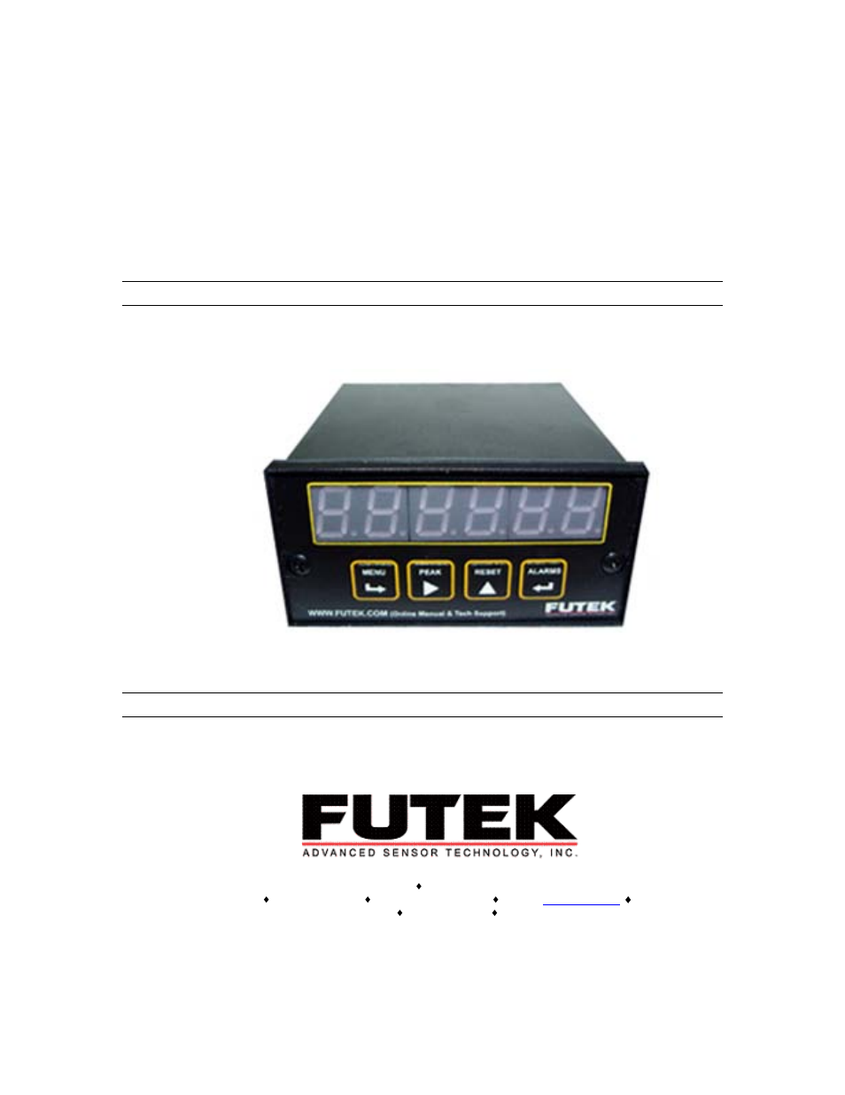 FUTEK IPM500 (D500) Digital Display User Manual | 16 pages