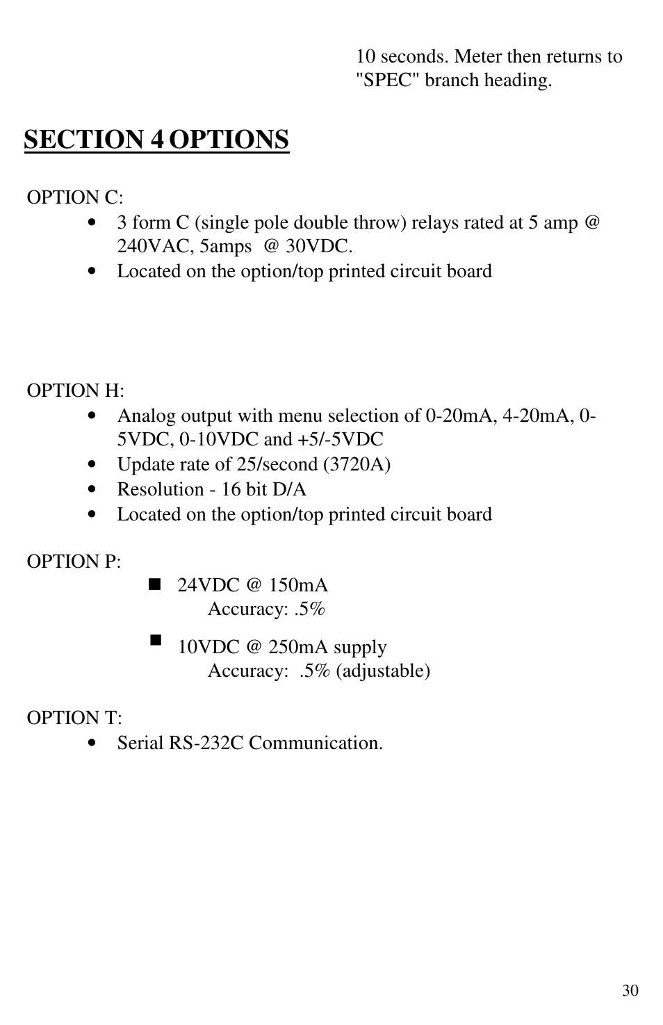 Options | FUTEK IPM52x (D520) Digital Display User Manual | Page 31 / 32