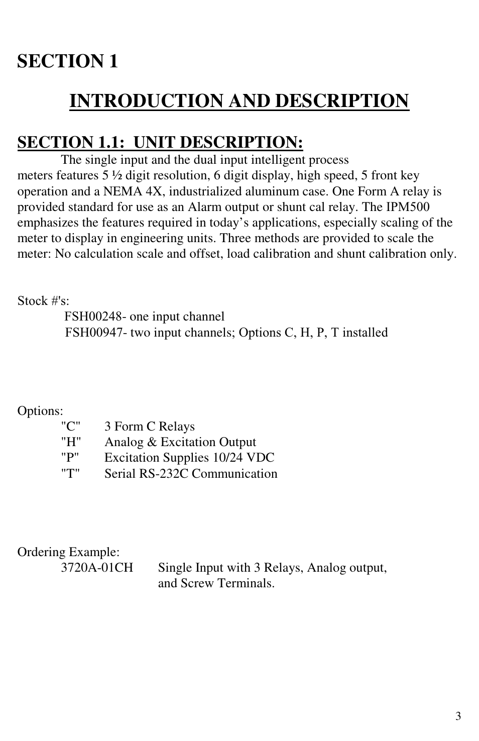 Introduction and description | FUTEK IPM52x (D520) Digital Display User Manual | Page 4 / 32