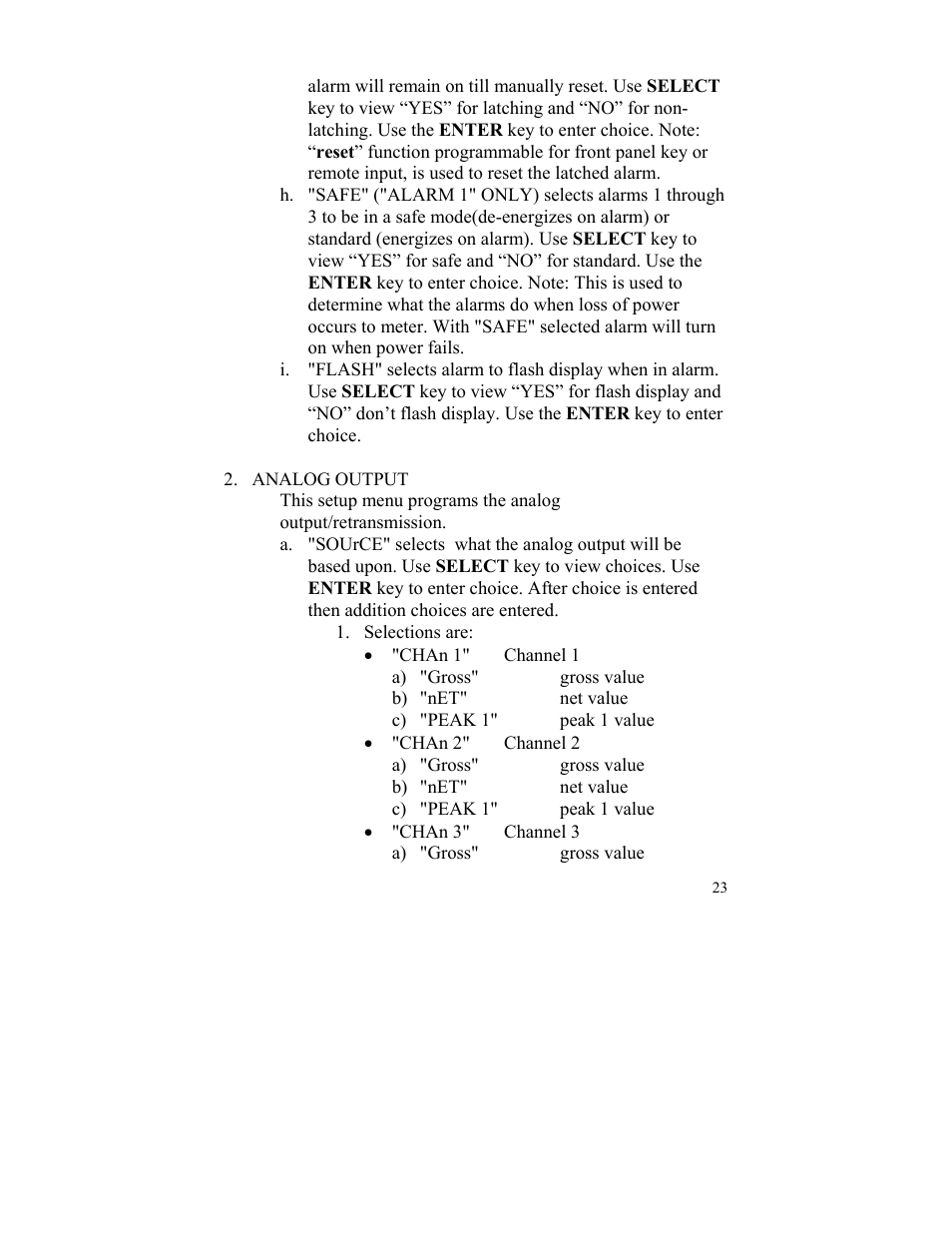Gross"gross value | FUTEK IPM52x (D520) Digital Display User Manual | Page 24 / 33
