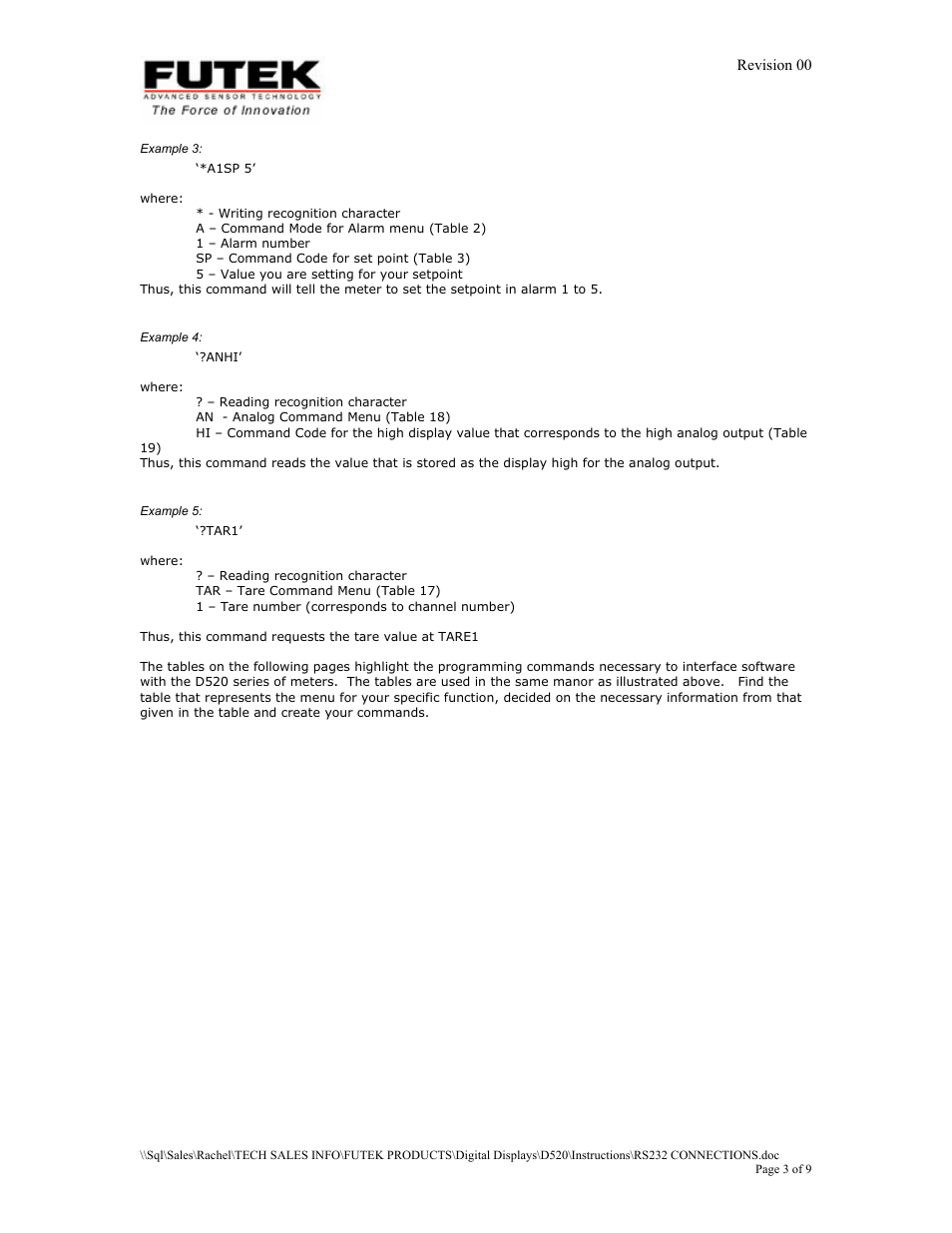 FUTEK IPM52x (D520) Digital Display User Manual | Page 3 / 8