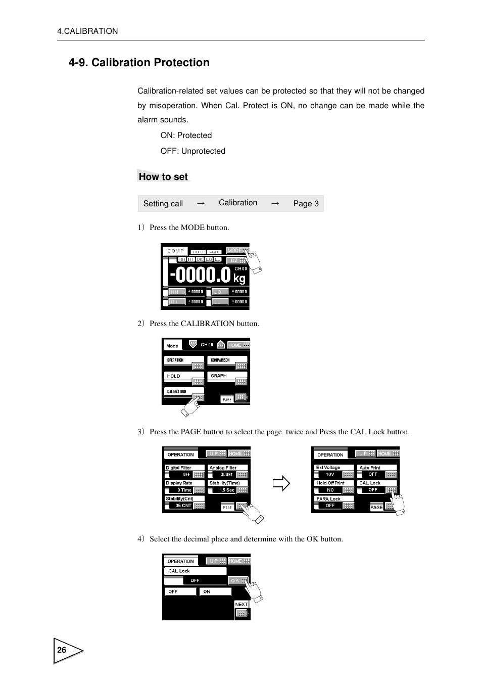 9. calibration protection, Calibration protection, P26) | FUTEK IPM600 (D610) Digital Display User Manual | Page 37 / 136