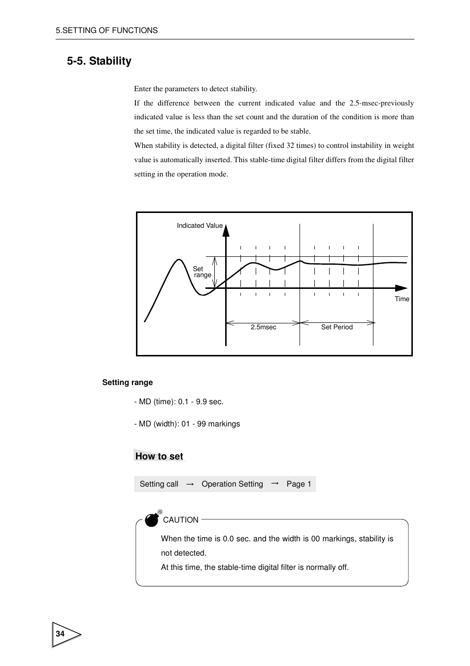 5. stability, Stability, P34) | How to set | FUTEK IPM600 (D610) Digital Display User Manual | Page 45 / 136