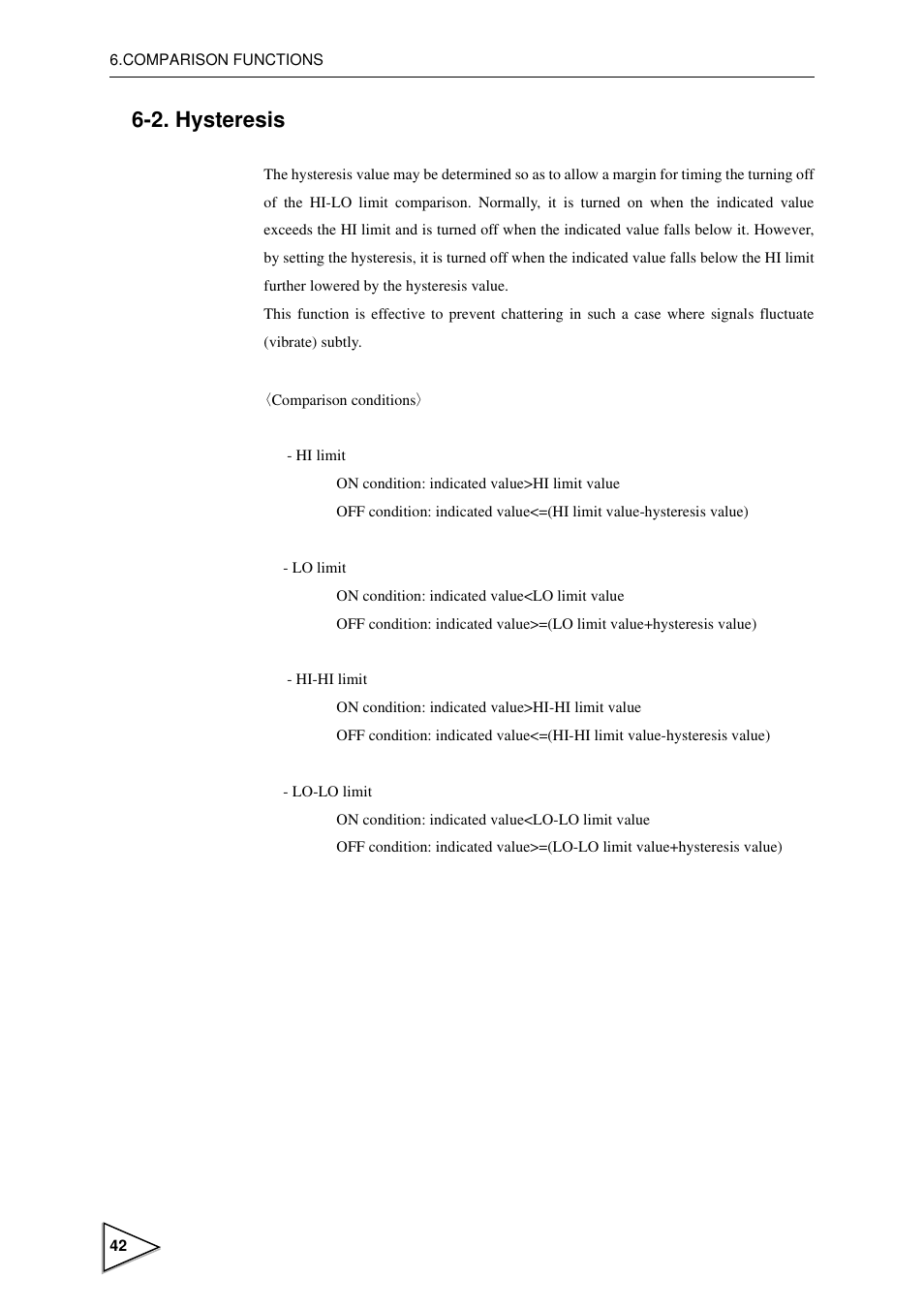 2. hysteresis, Hysteresis, P42) | FUTEK IPM600 (D610) Digital Display User Manual | Page 53 / 136