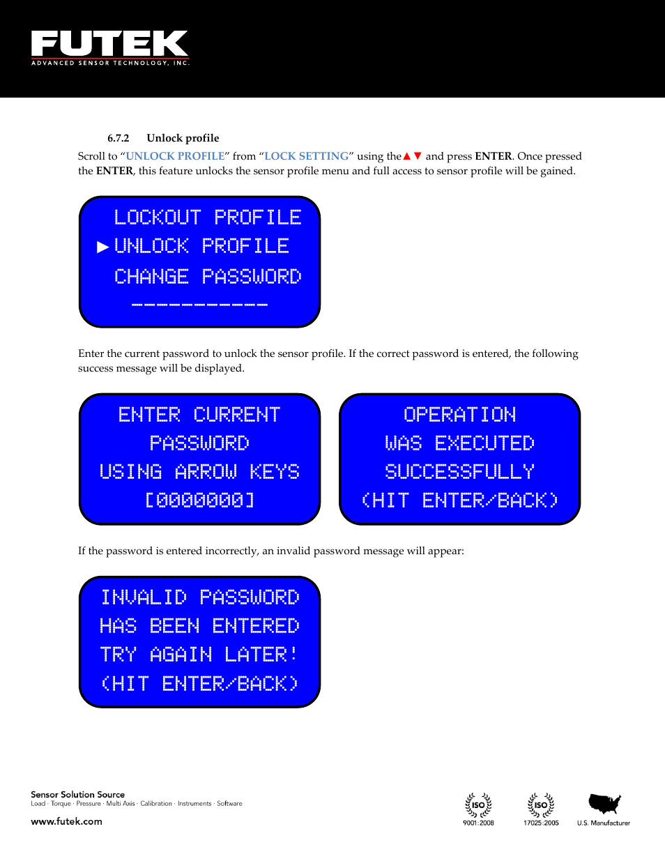 Unlock profile | FUTEK IPM650 Series User Manual | Page 102 / 120
