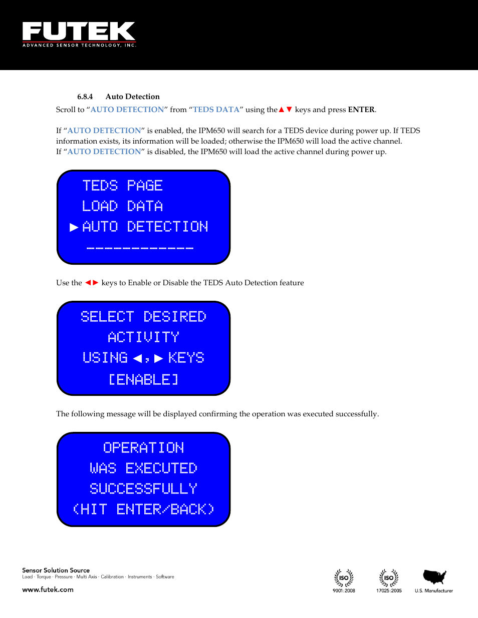 Auto detection | FUTEK IPM650 Series User Manual | Page 109 / 120