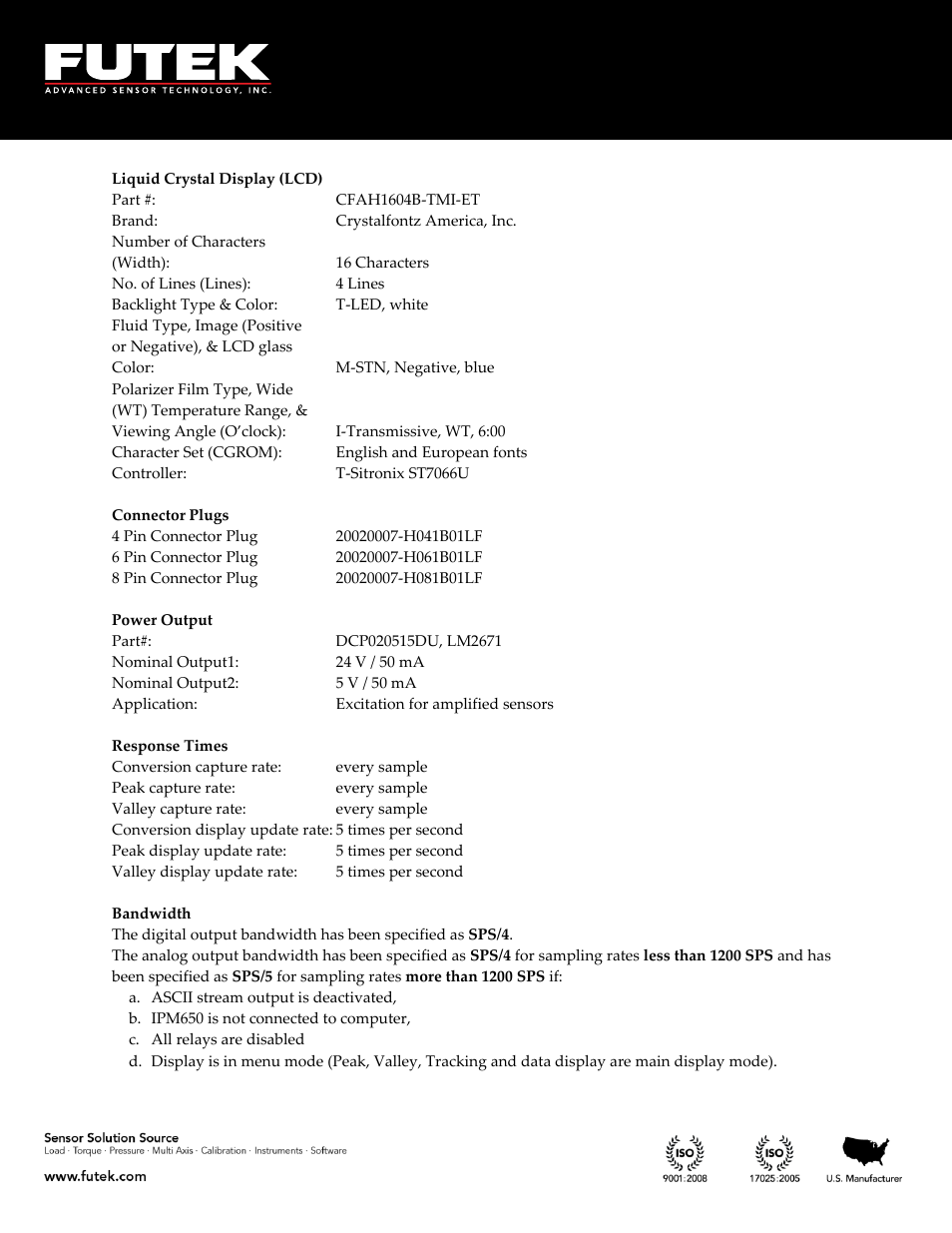 FUTEK IPM650 Series User Manual | Page 116 / 120