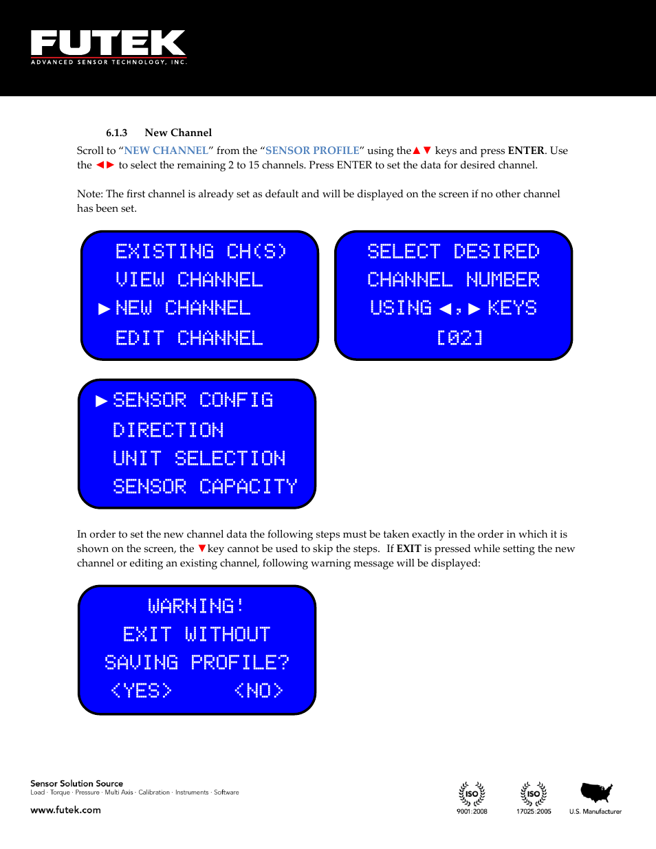 New channel | FUTEK IPM650 Series User Manual | Page 24 / 120