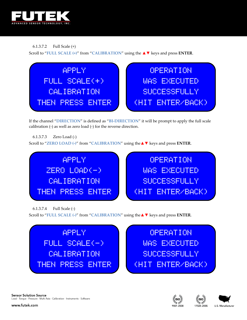 Full scale (+), Zero load (-), Full scale (-) | FUTEK IPM650 Series User Manual | Page 39 / 120