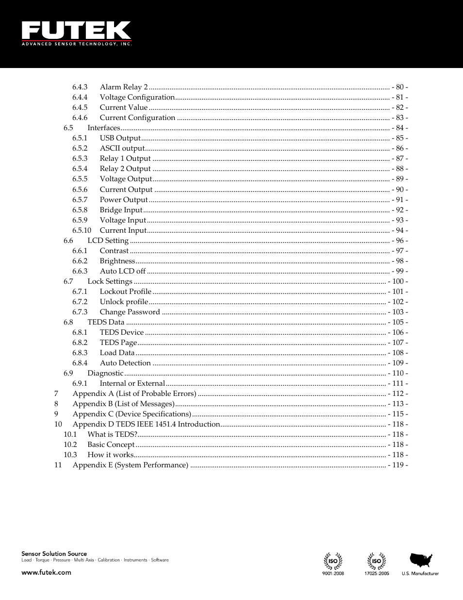 FUTEK IPM650 Series User Manual | Page 4 / 120
