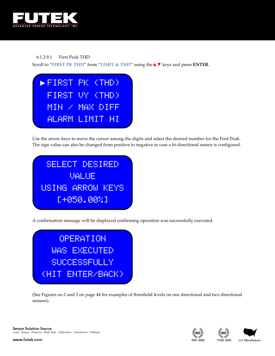 First peak thd | FUTEK IPM650 Series User Manual | Page 42 / 120