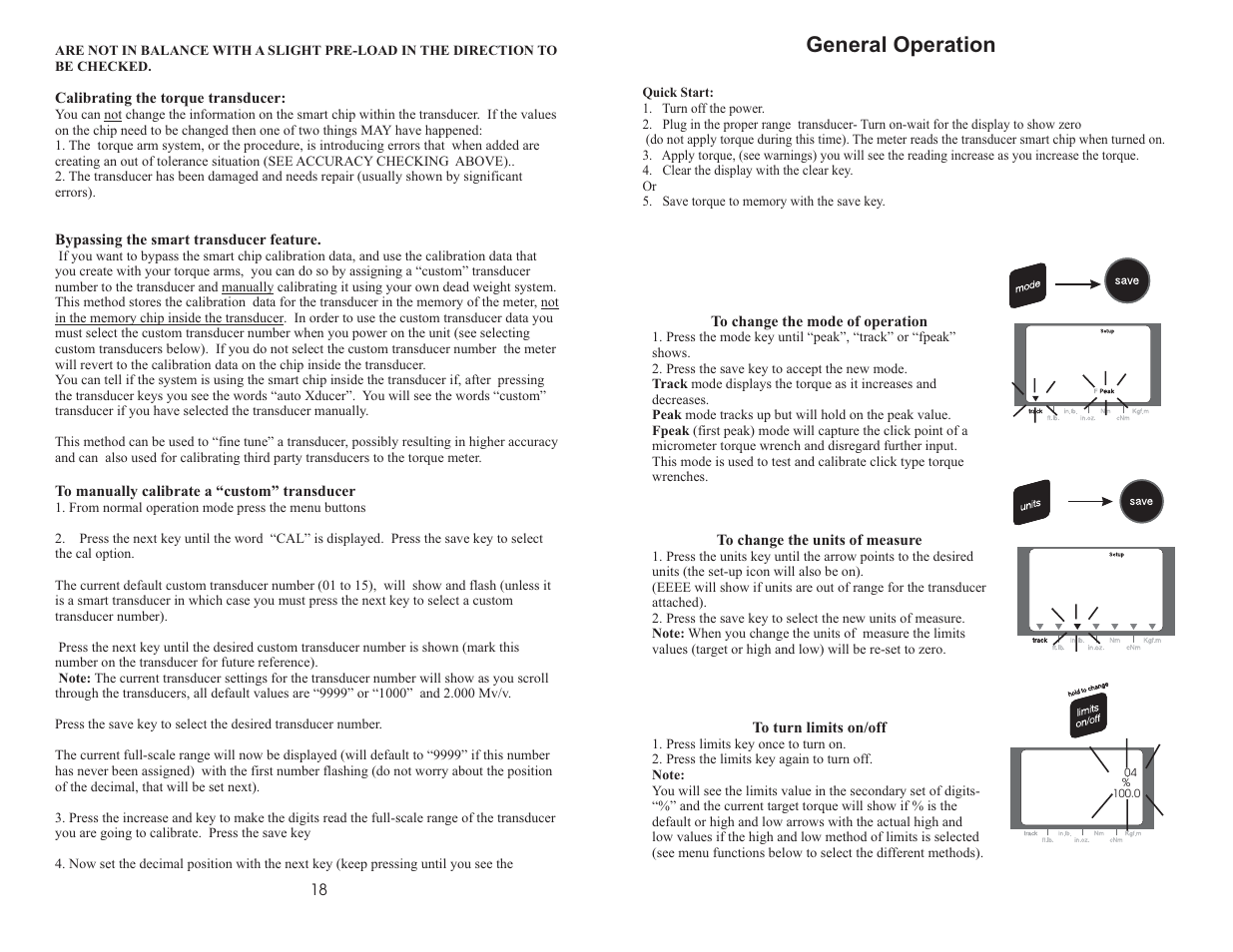 General operation | FUTEK IHH300 (D530) Digital Display User Manual | Page 8 / 23