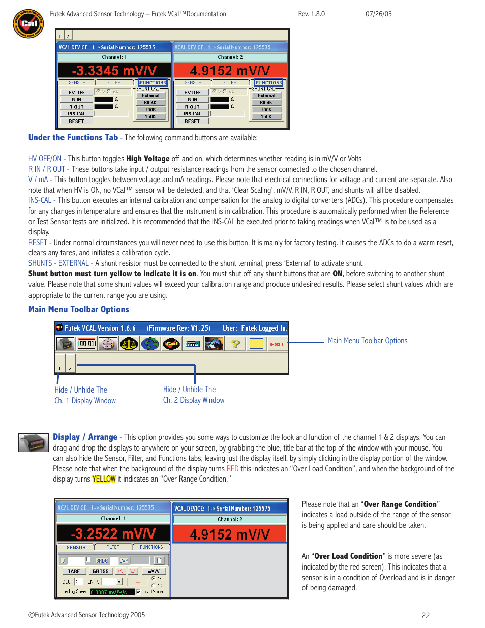 FUTEK VCal Sensor Verification User Manual | Page 22 / 65