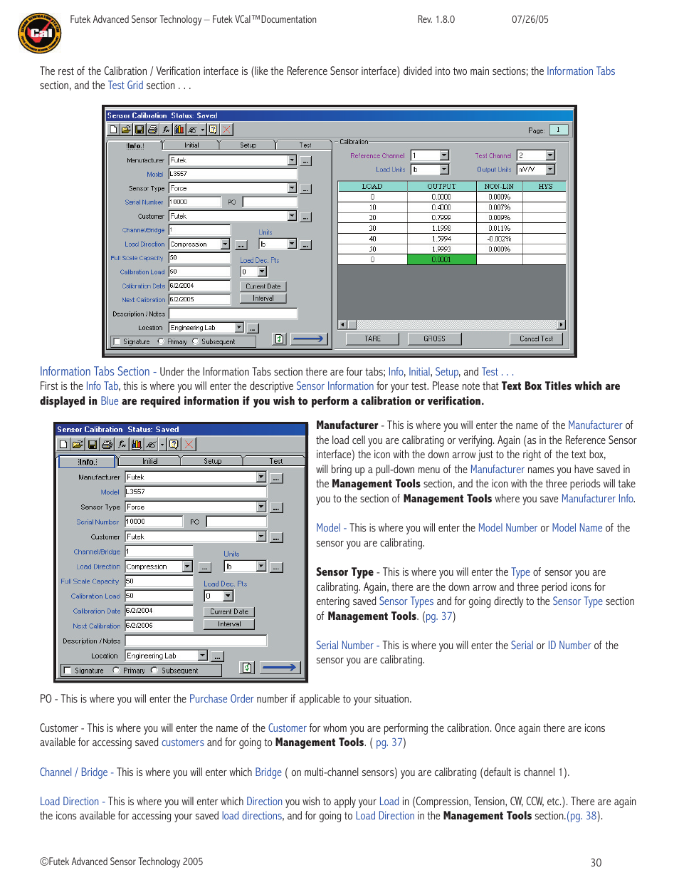 FUTEK VCal Sensor Verification User Manual | Page 30 / 65