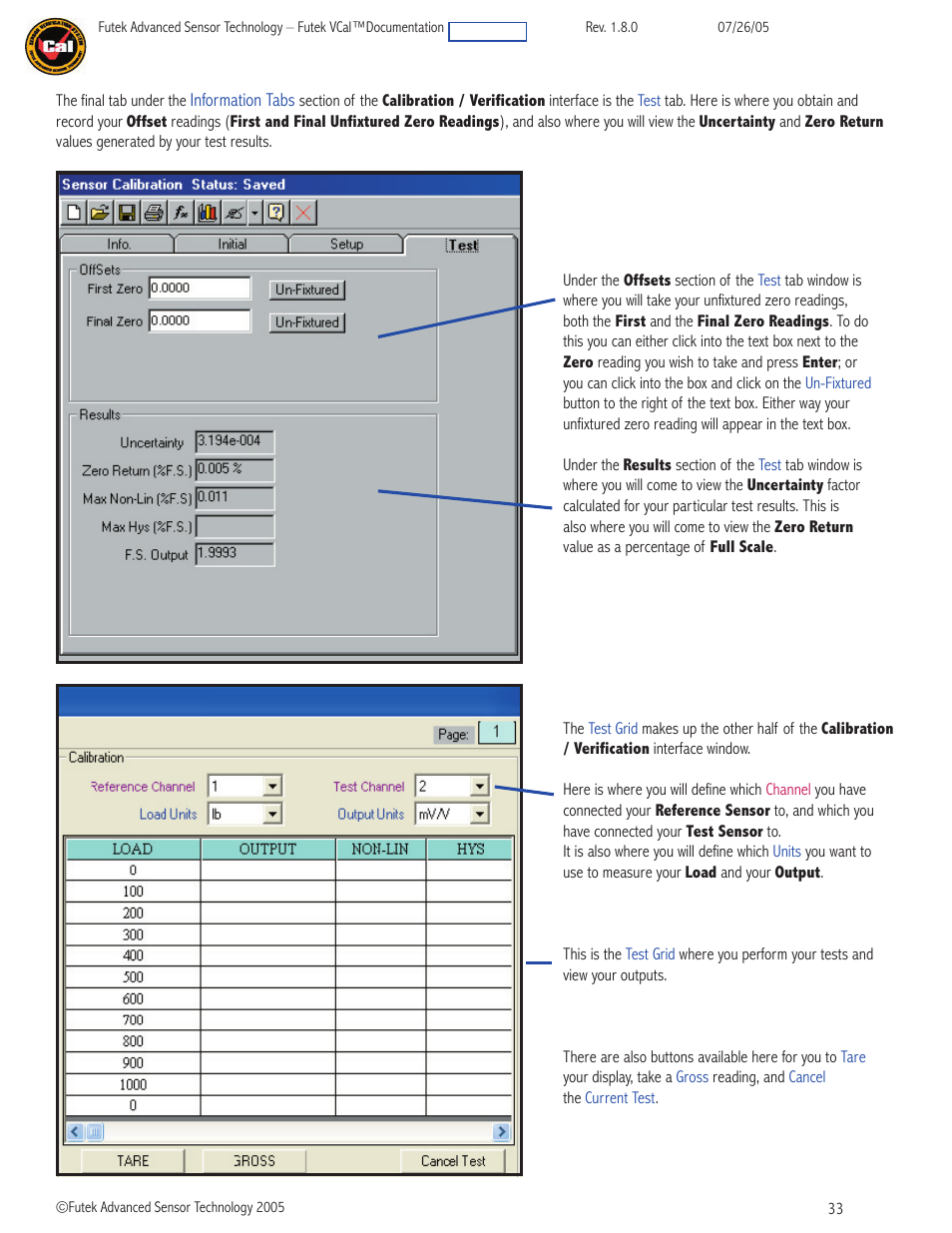 FUTEK VCal Sensor Verification User Manual | Page 33 / 65