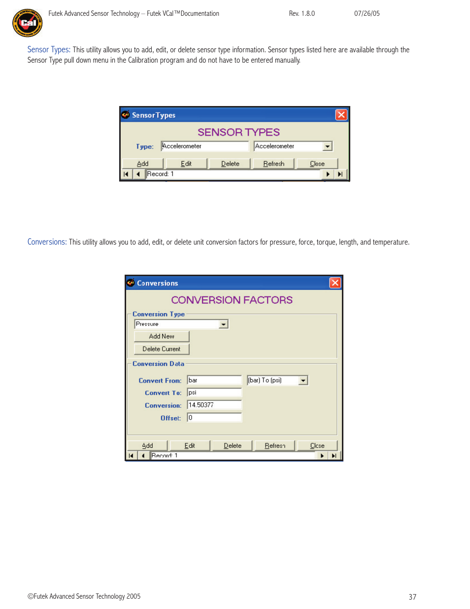 FUTEK VCal Sensor Verification User Manual | Page 37 / 65