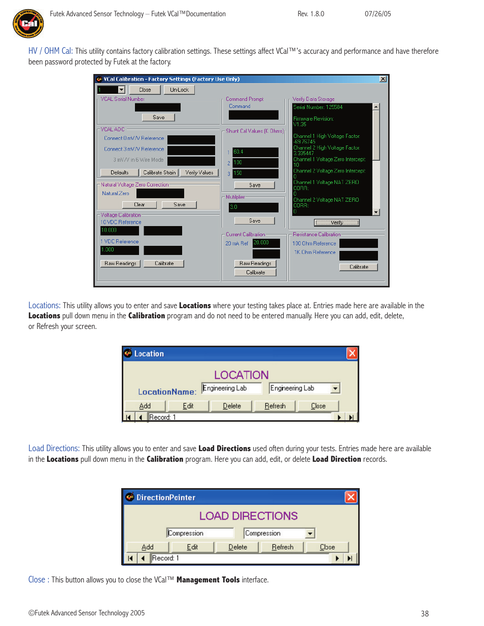 FUTEK VCal Sensor Verification User Manual | Page 38 / 65