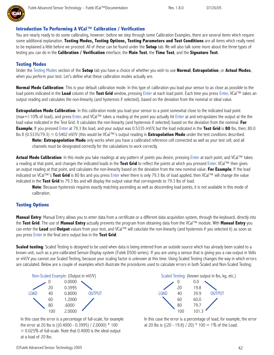 FUTEK VCal Sensor Verification User Manual | Page 42 / 65