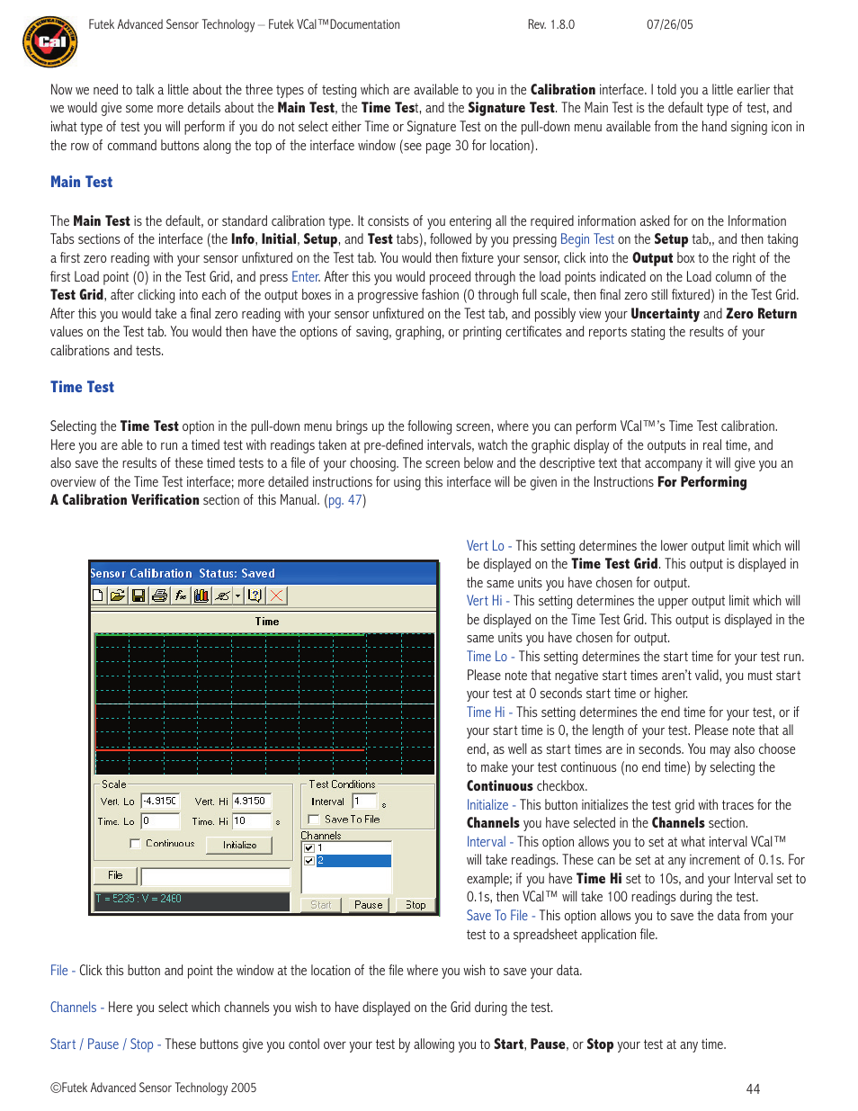 FUTEK VCal Sensor Verification User Manual | Page 44 / 65