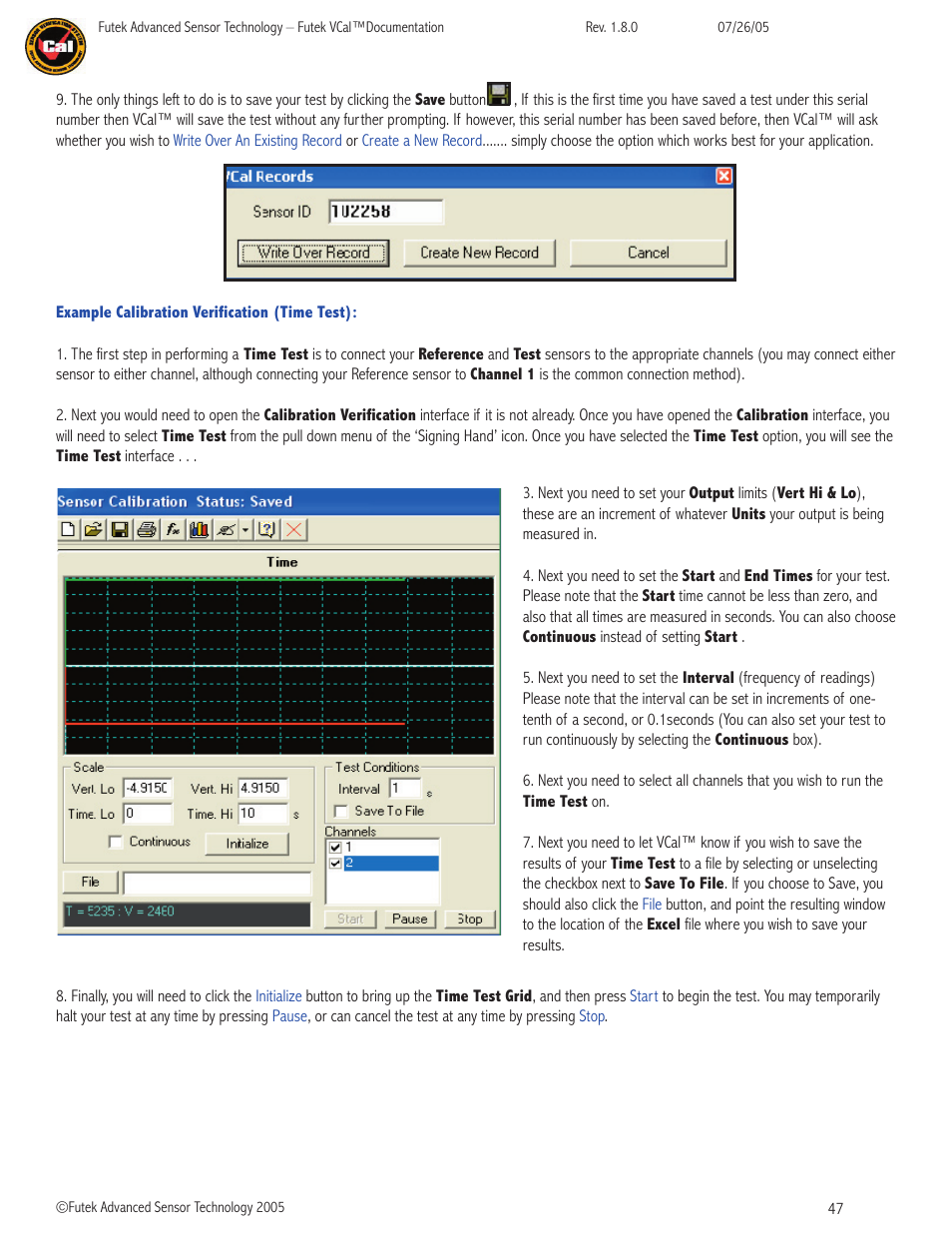 FUTEK VCal Sensor Verification User Manual | Page 47 / 65