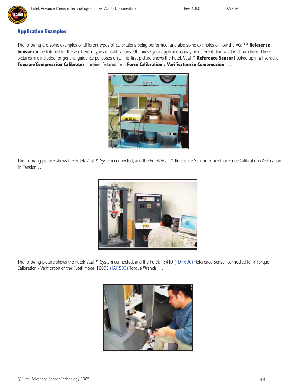 FUTEK VCal Sensor Verification User Manual | Page 49 / 65